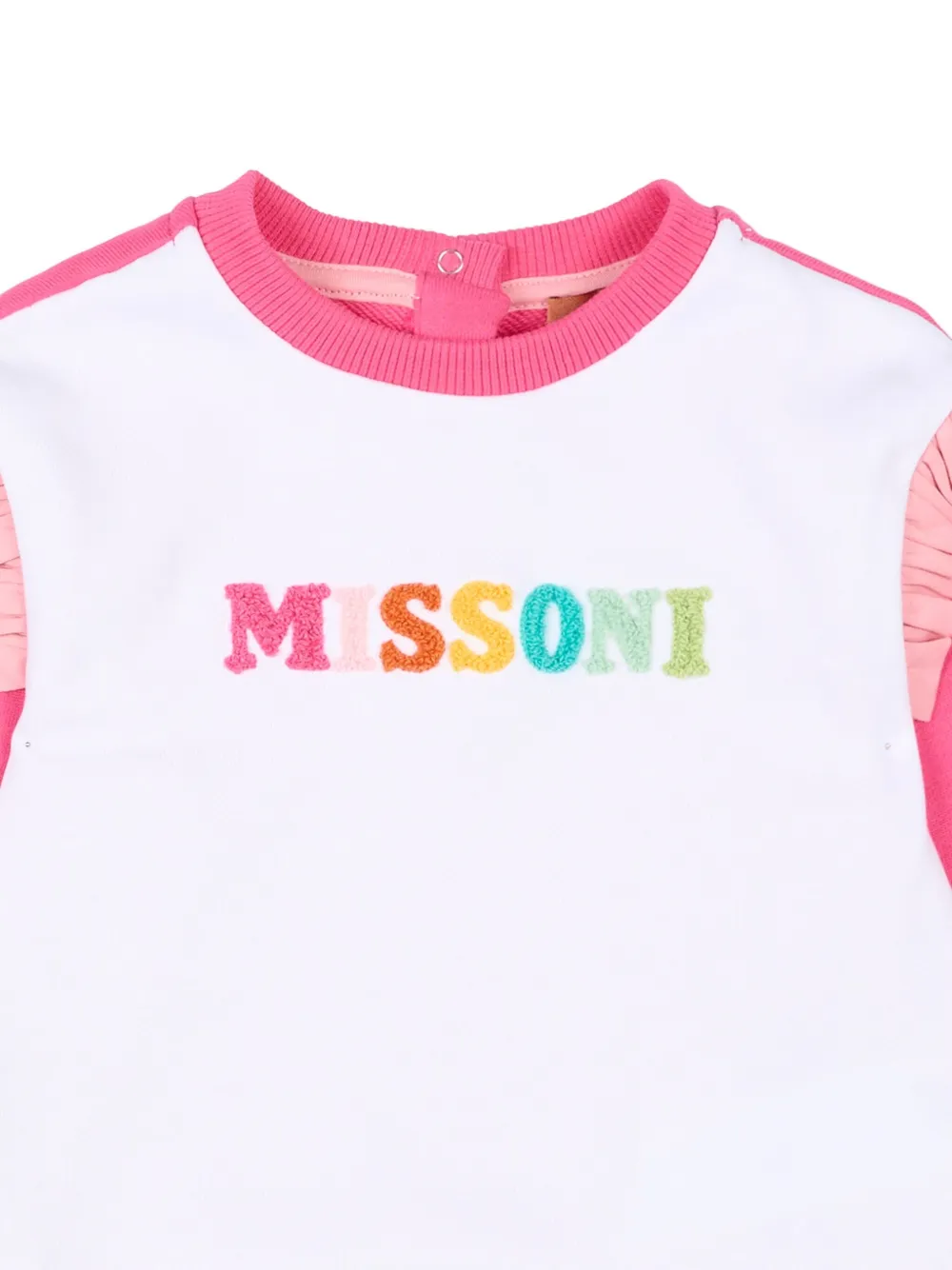 Missoni Multicolor Sweatshirt For Baby Girl With Logo In Pink