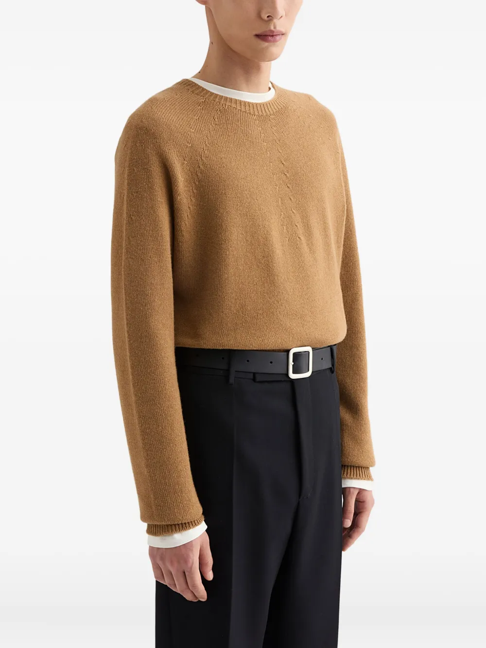 Jil Sander suéter tejido de canalé con cuello redondo | Sudaderas | Image 2
