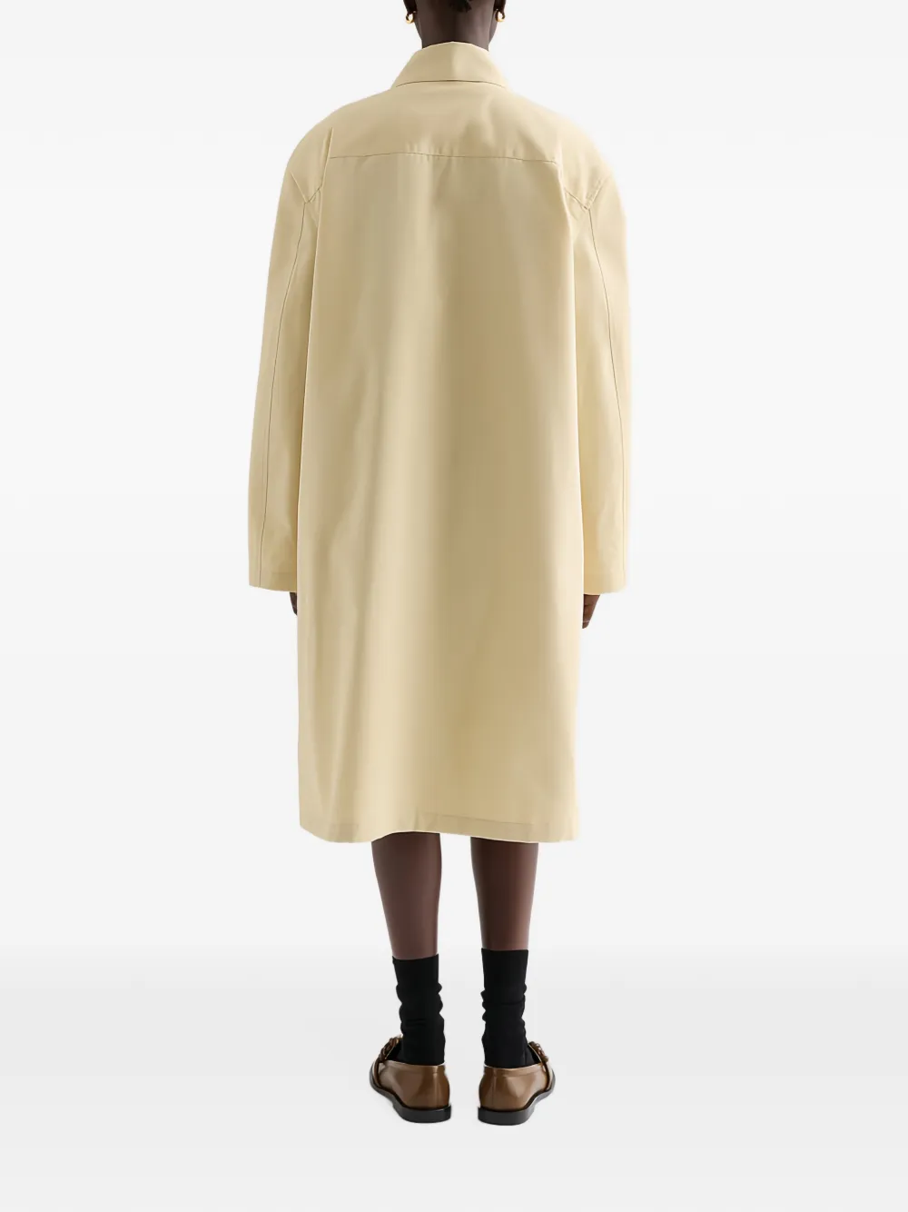 Jil Sander Popeline jas met opgestikte zak Geel