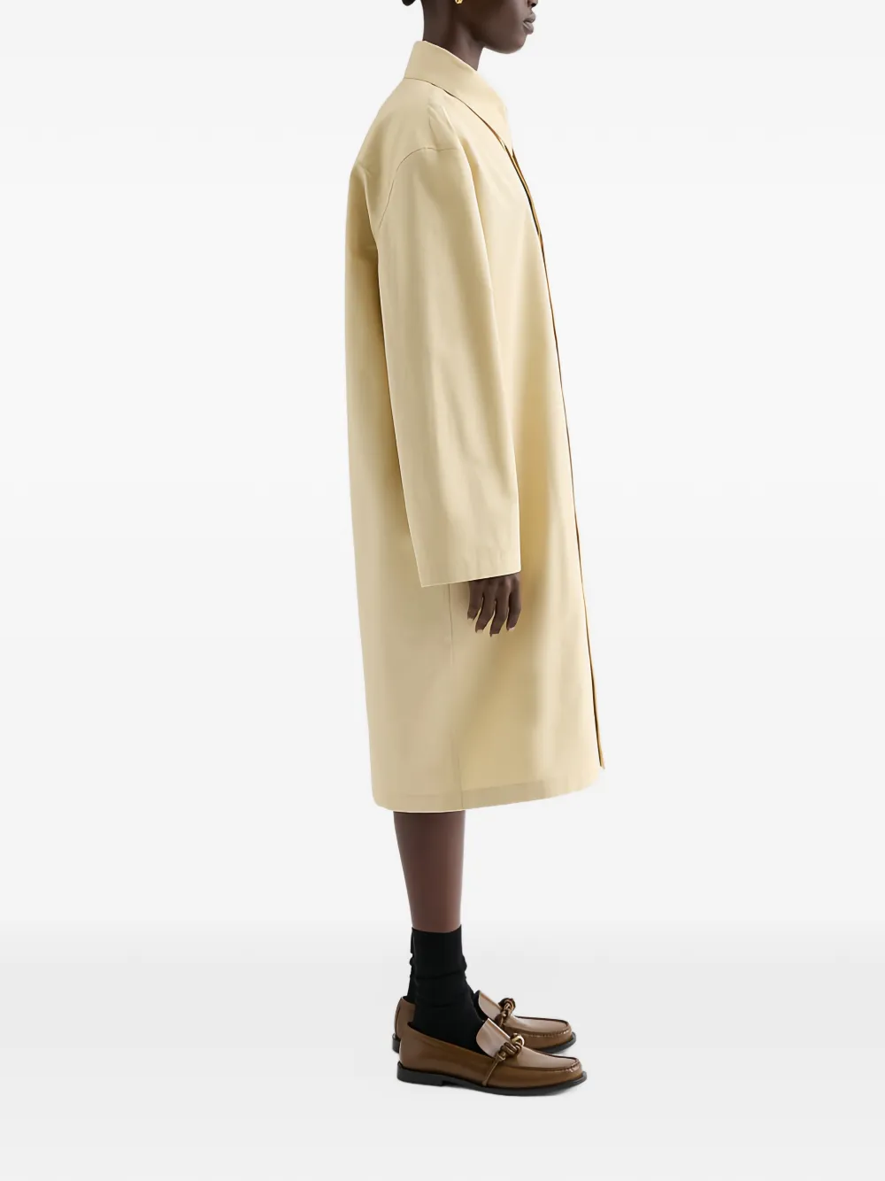 Jil Sander Popeline jas met opgestikte zak Geel