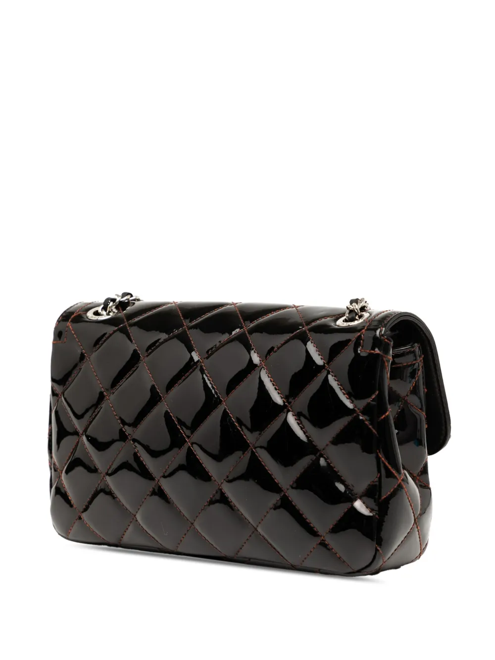 Pre-owned Chanel 2014-2015 Small Quilted Patent Coco Shine Flap Crossbody Bag In Black