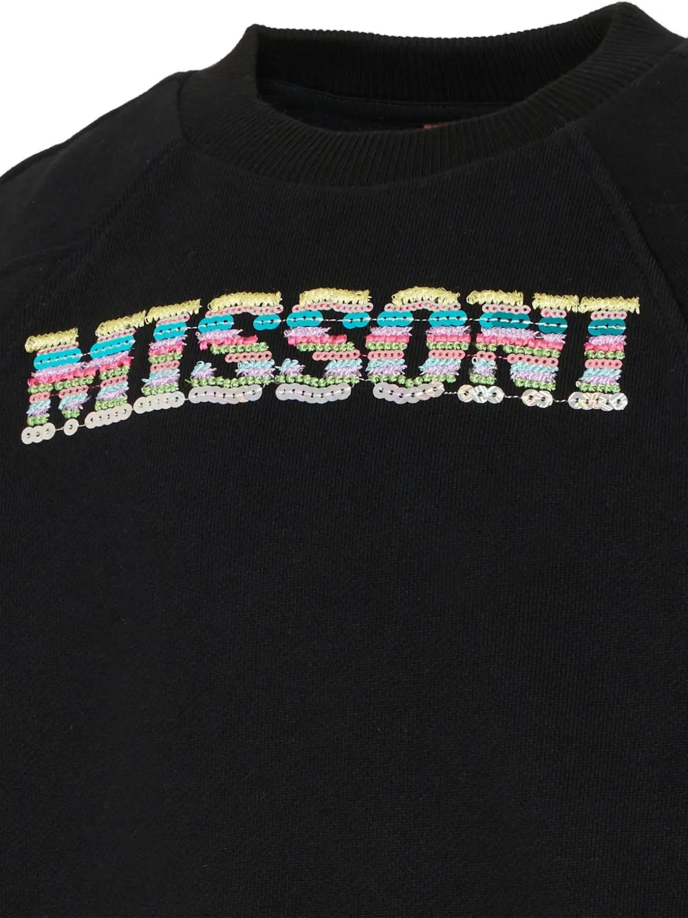 Missoni Logo-detail Crew-neck Sweater In Black