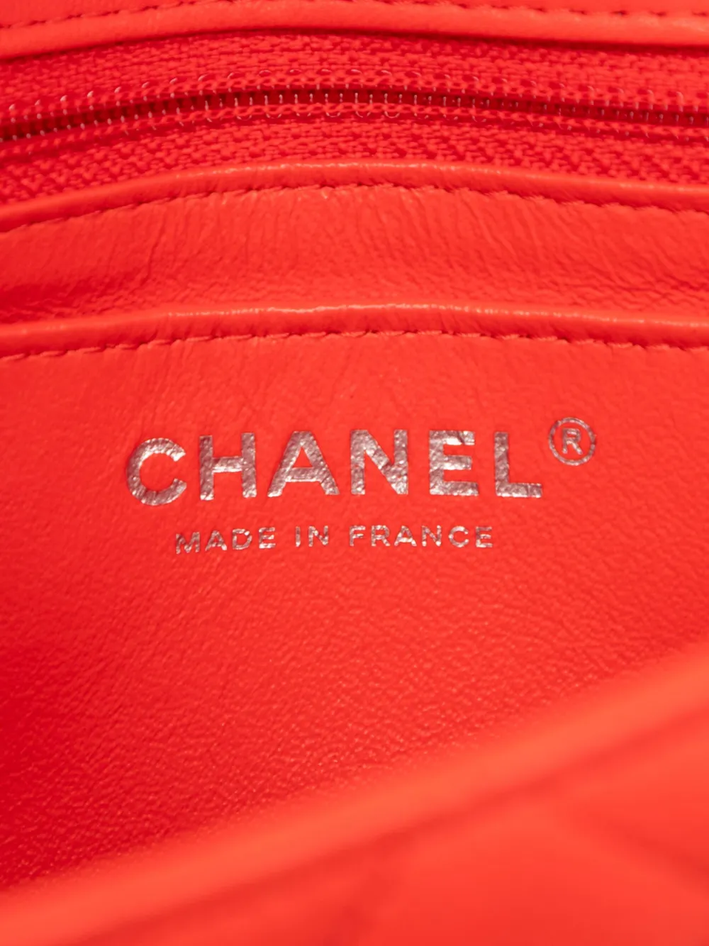 Pre-owned Chanel 2018-2019 Mini Rectangular Classic Lambskin Single Flap Crossbody Bag In Red