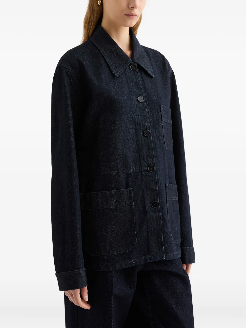 Jil Sander Patch-pocket Denim Jacket In Blue