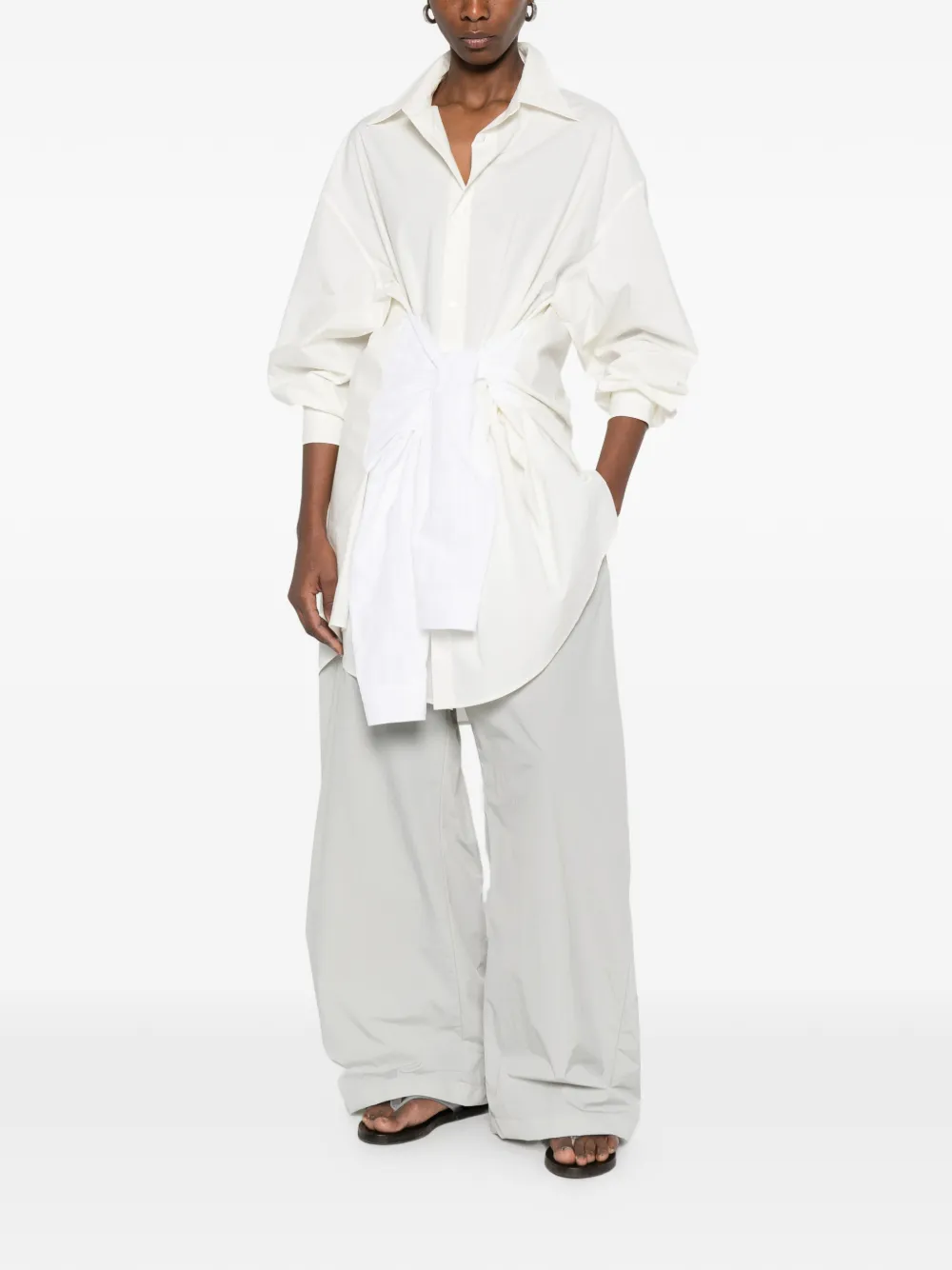 MM6 Maison Margiela Broek met wijde pijpen Beige