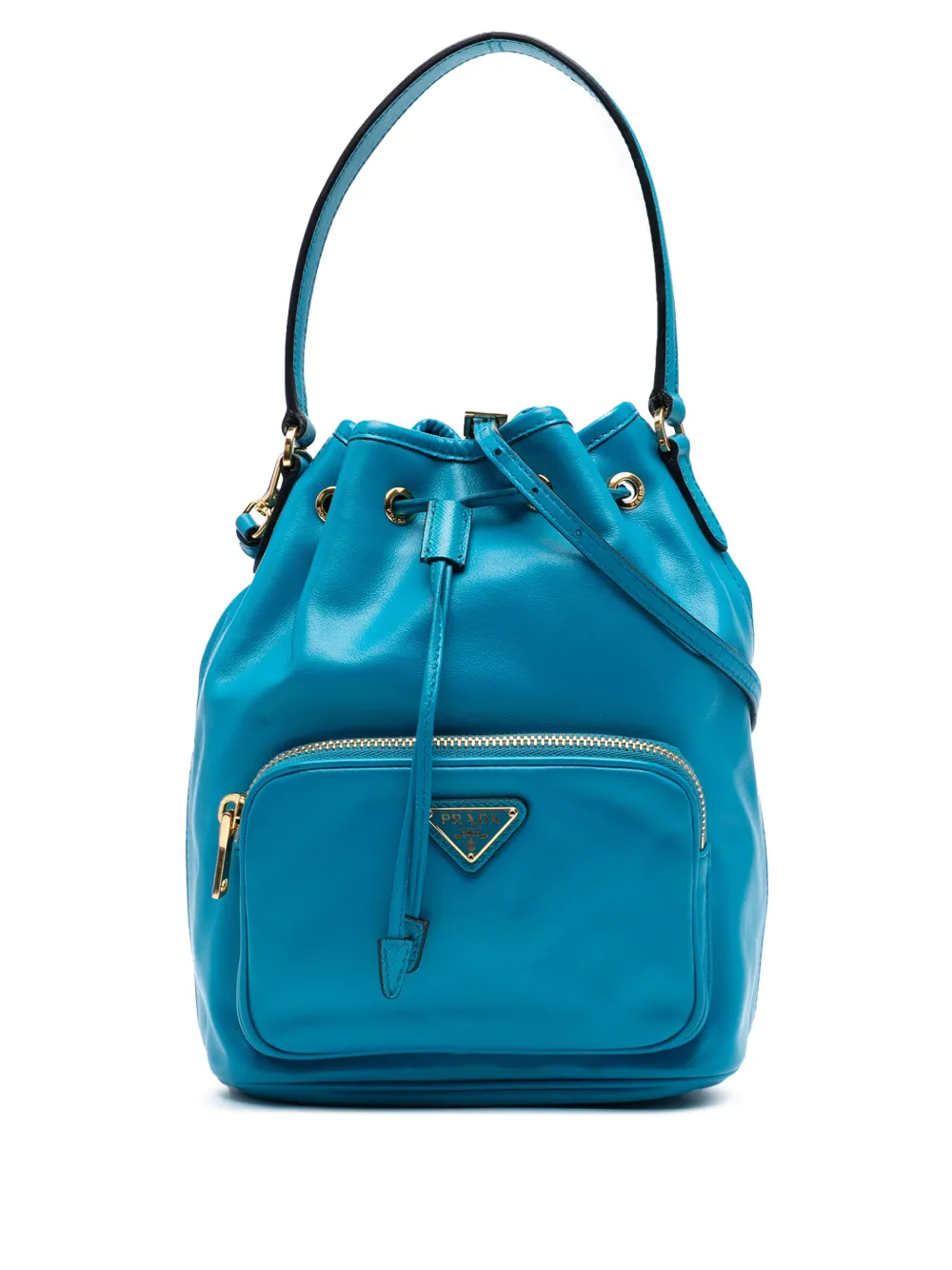 Prada Pre-Owned 2000-2013 ソフト カーフ バケットバッグ ミニ - ブルー Prada Pre-Owned 2000-2013 ソフト カーフ バケットバッグ ミニ - ブルー