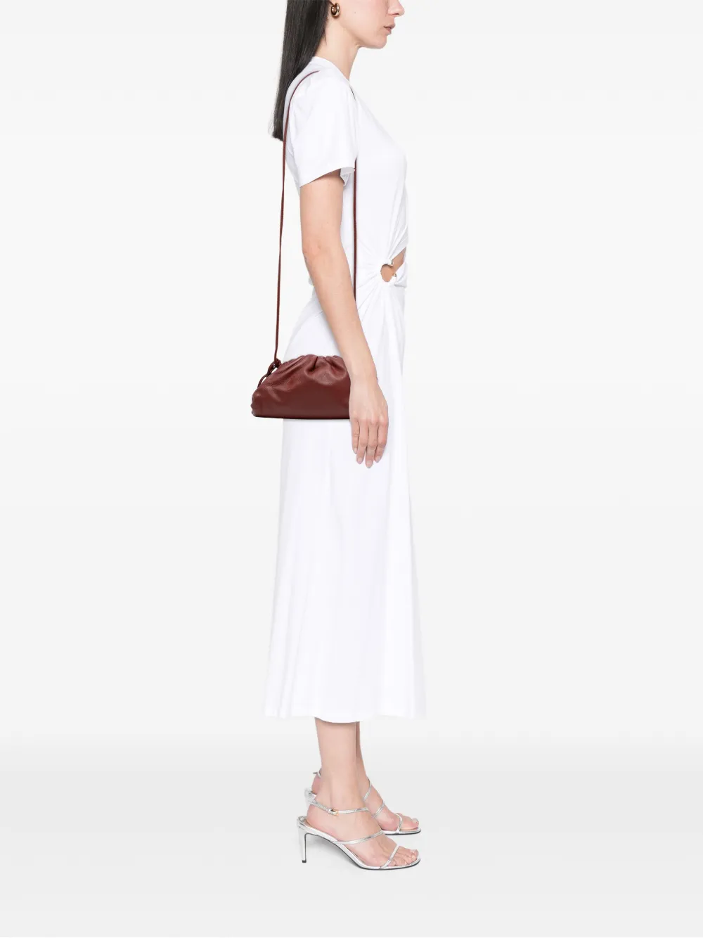 Pre-owned Bottega Veneta 2012-2025 Lambskin The Mini Pouch Crossbody Bag In Red
