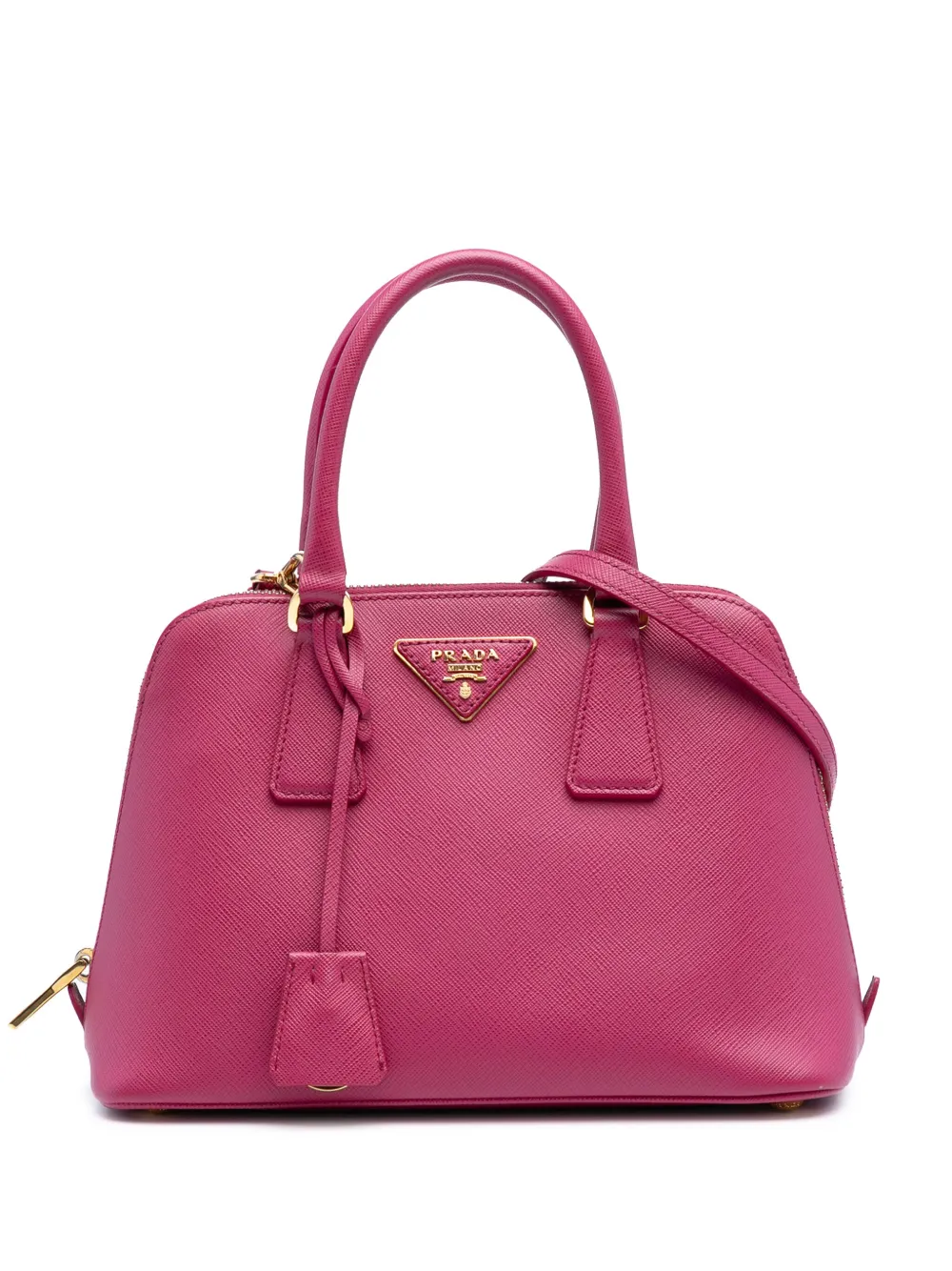 Prada Pre-Owned 2010-2025 スモール サフィアーノルクス プロムナード サッチェルバッグ - ピンク Prada Pre-Owned 2010-2025 スモール サフィアーノルクス プロムナード サッチェルバッグ - ピンク