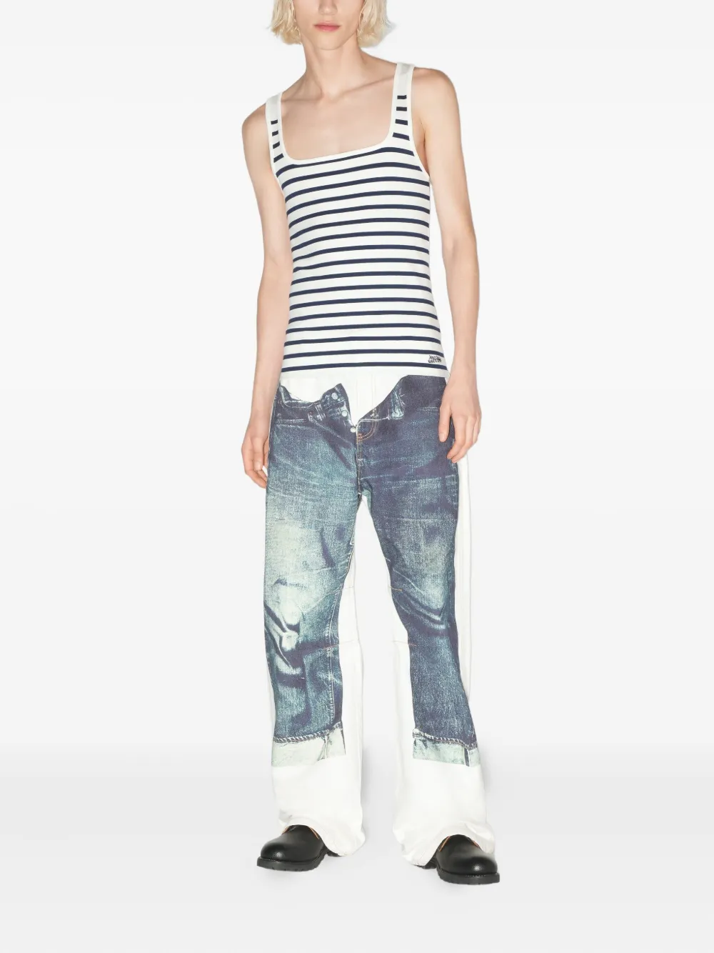 Jean Paul Gaultier Sailor gestreepte tanktop - Wit