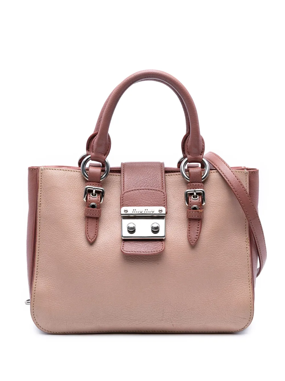 Miu Miu Pre-Owned 2010-2025 Bicolor Goatskin Madras satchel | Pink | Image 1