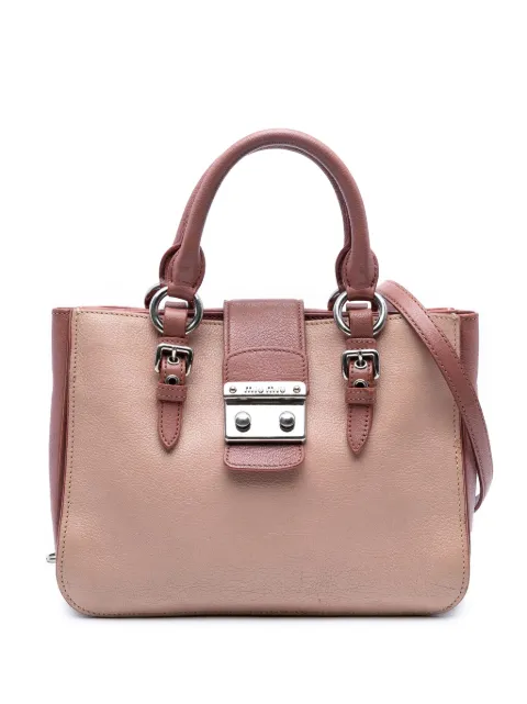 Miu Miu Pre-Owned 2010-2025 Bicolor Goatskin Madras satchel