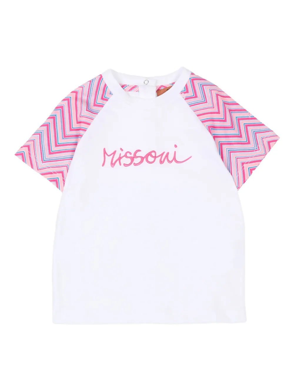 Missoni Kids logo-embroidered short-sleeved T-shirt - Bianco