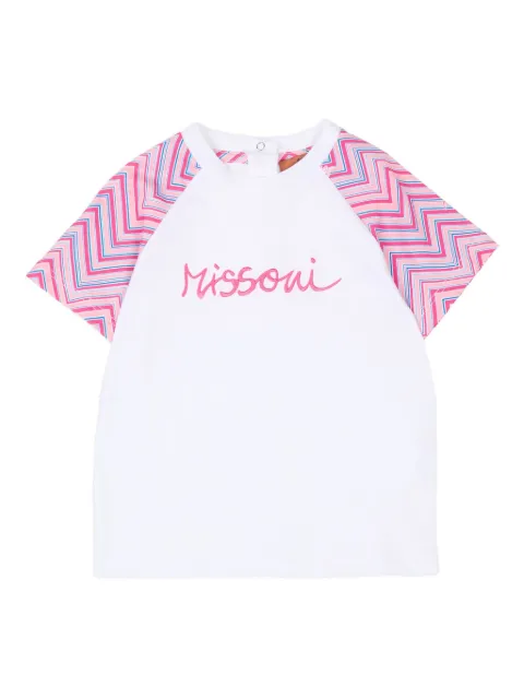 Missoni Kids playera manga corta con logo bordado