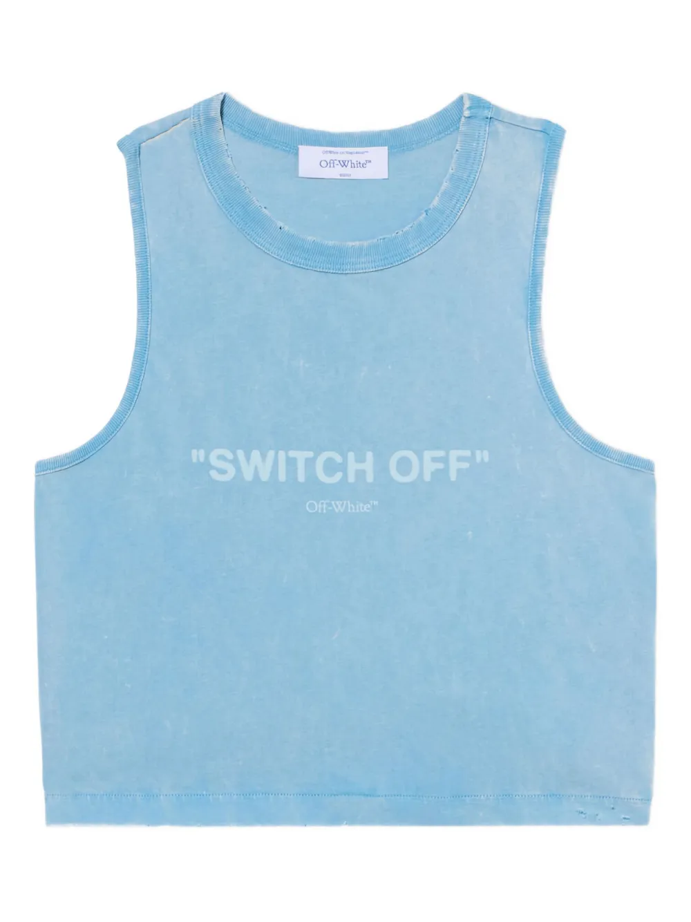 Off-white Switch Off Cotton Sleeveless Tank Top In Blue