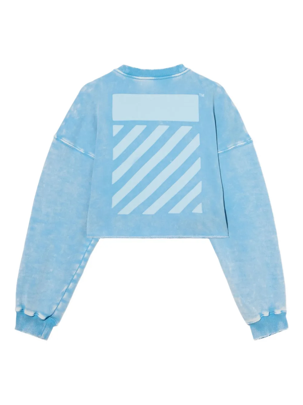 Off-White Switch Off cropped sweater met ronde hals Blauw