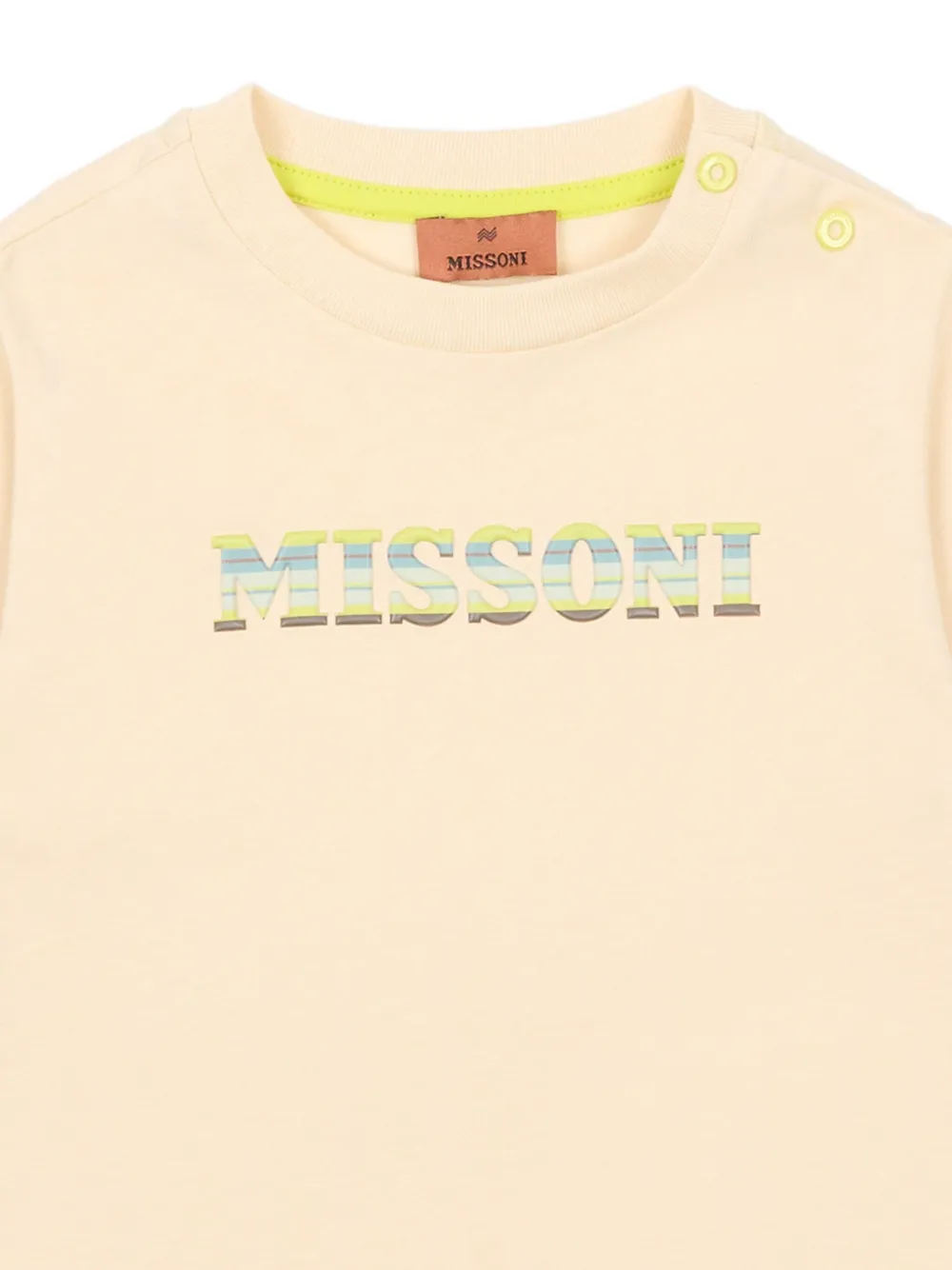 Missoni Beige T-shirt For Babykids With Logo In Neutral
