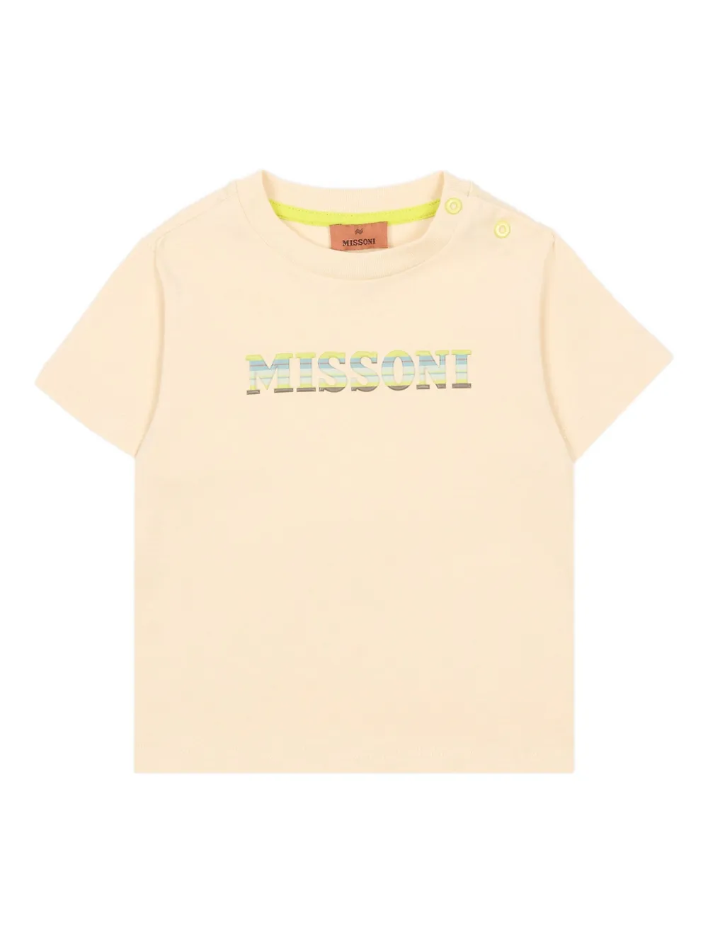 Missoni Kids short-sleeved cotton T-shirt - Toni neutri