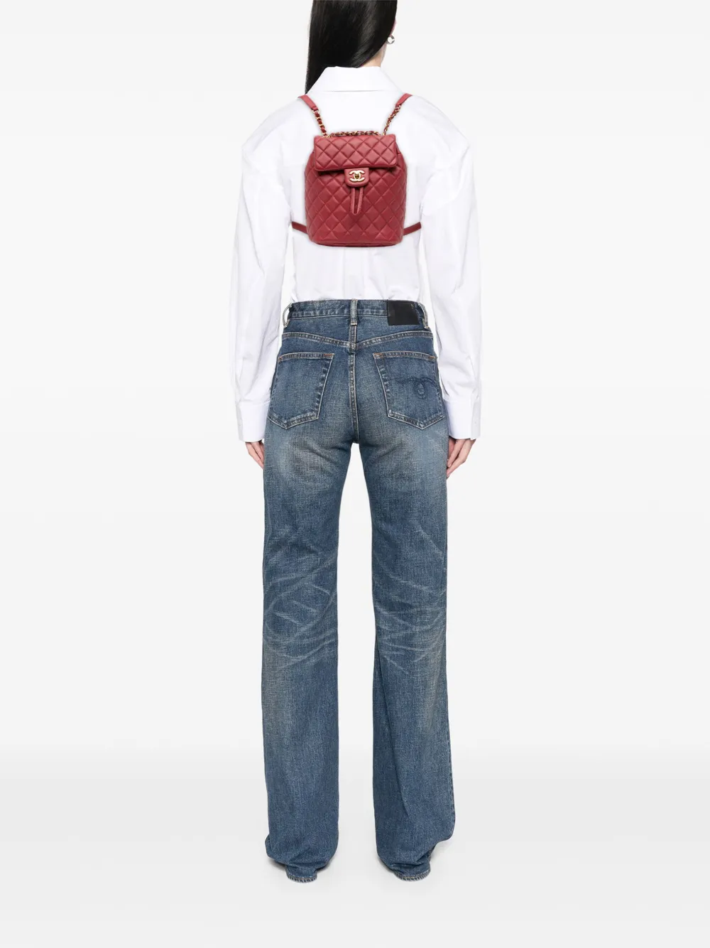 Pre-owned Chanel 2018-2019 Mini Quilted Lambskin Urban Spirit Backpack In Red
