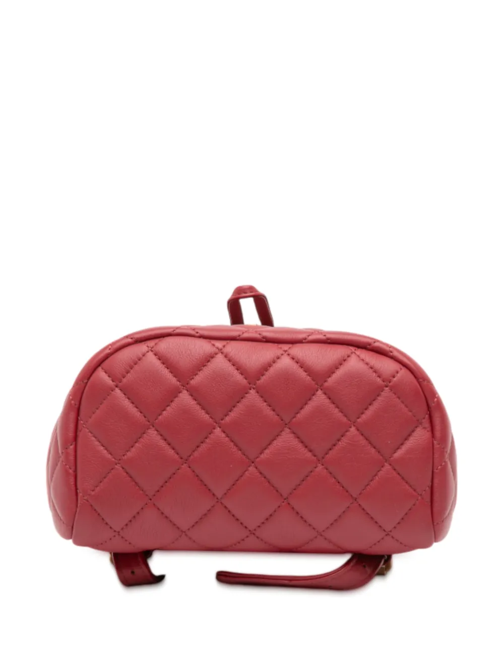 Pre-owned Chanel 2018-2019 Mini Quilted Lambskin Urban Spirit Backpack In Red