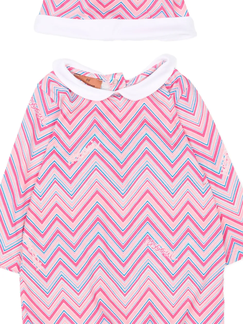 Missoni Zigzag-pattern Babygrow Set In Pink