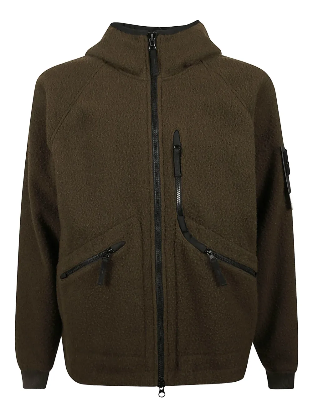 Stone Island hooded zip-up jacket | Green | Image 1