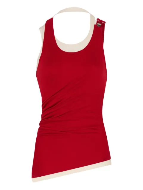 Jean Paul Gaultier ribbed twisted double-layer tank top