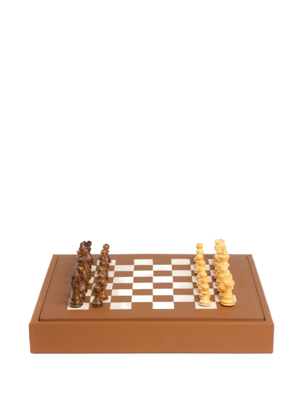 Hector Saxe leather chess set | Brown | Image 1