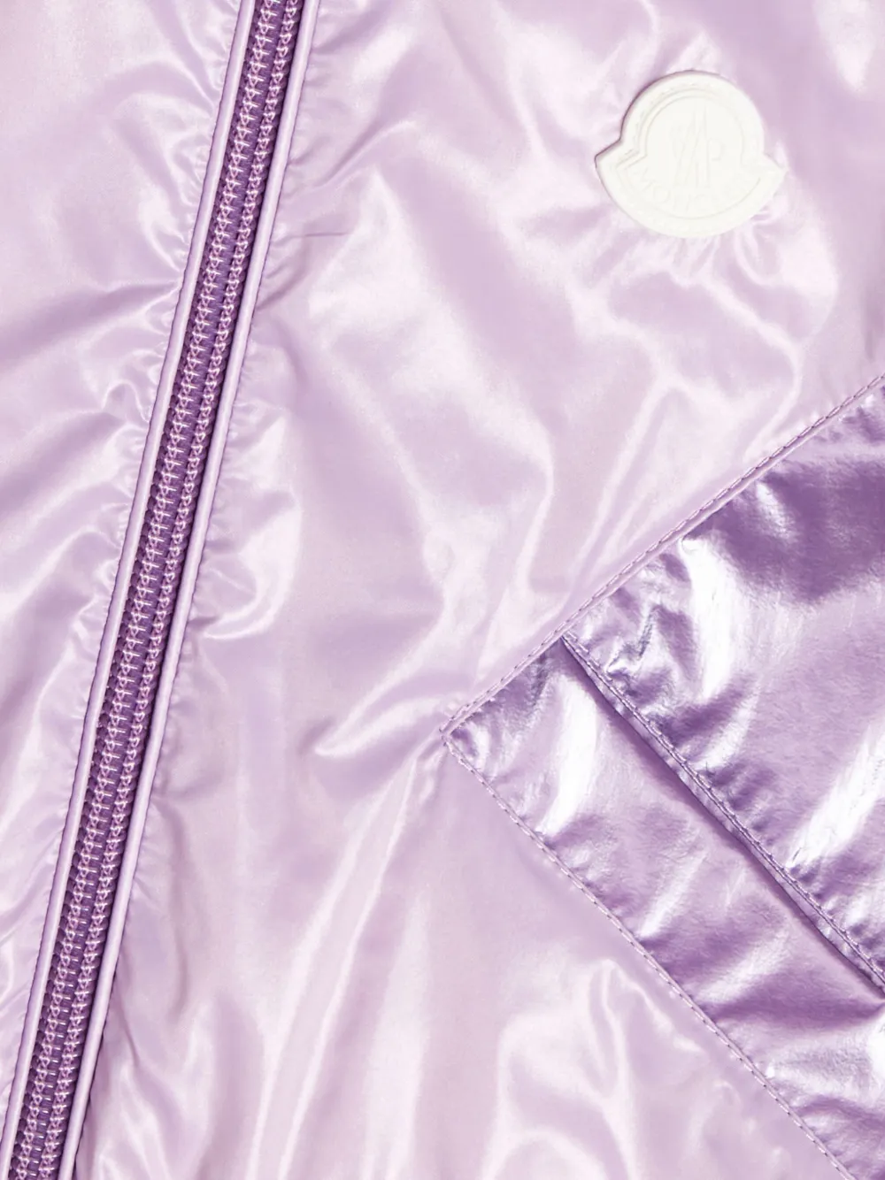 Moncler Enfant Vest met capuchon en logopatch Paars