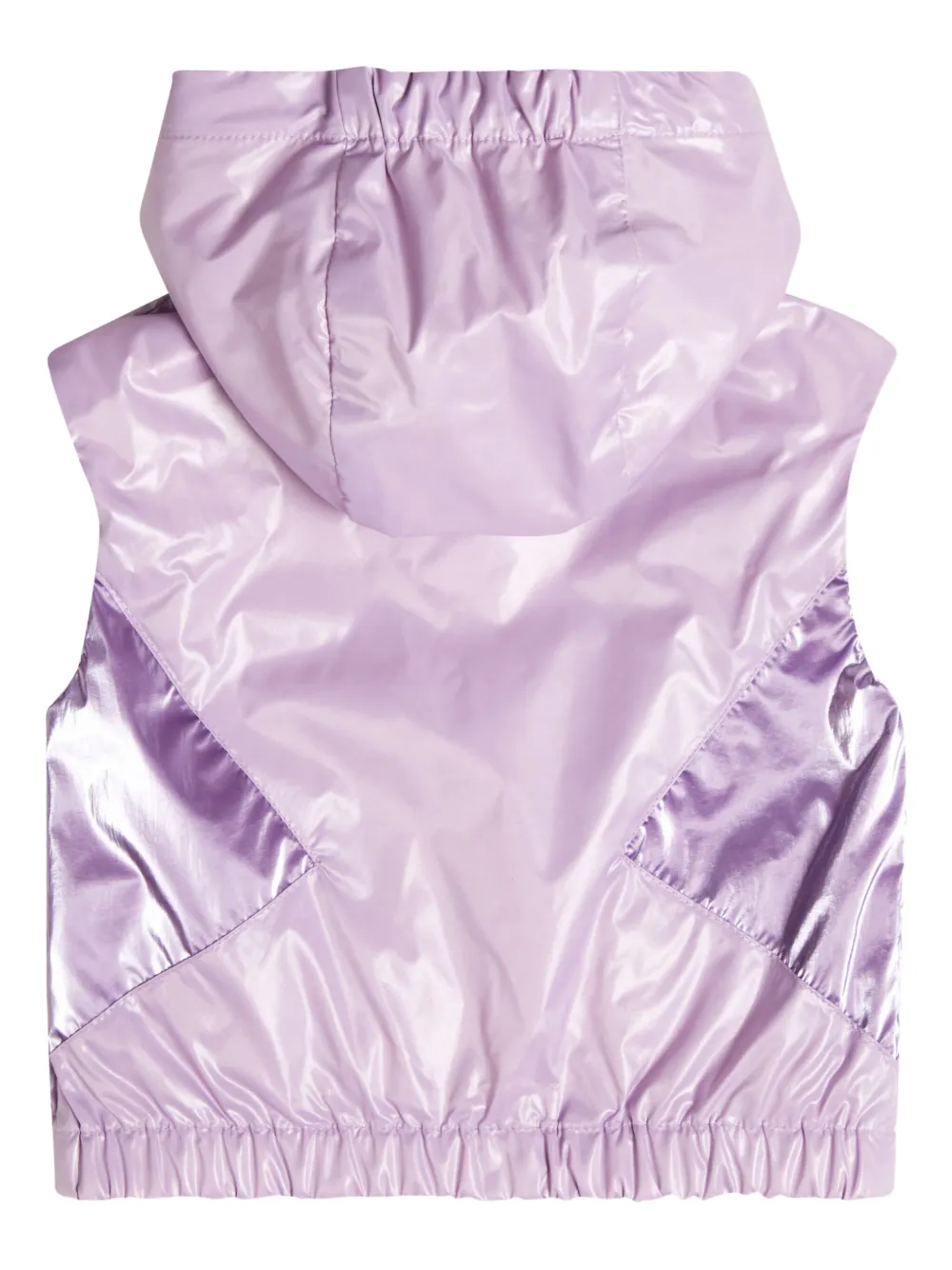 Moncler Enfant hooded logo-patch vest - Paars