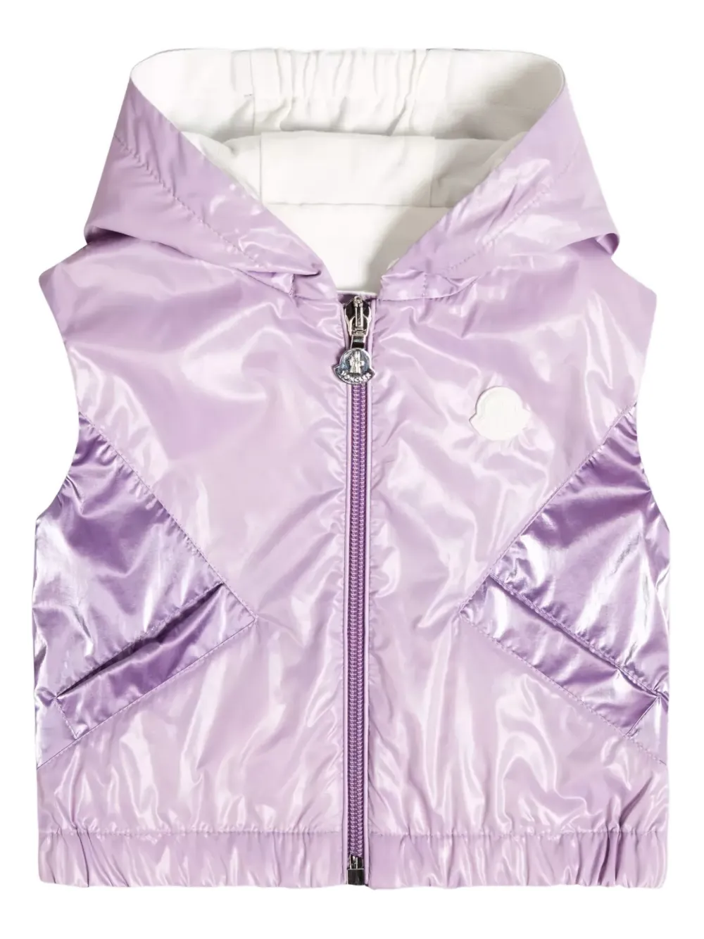 Moncler Enfant Vest met capuchon en logopatch Paars