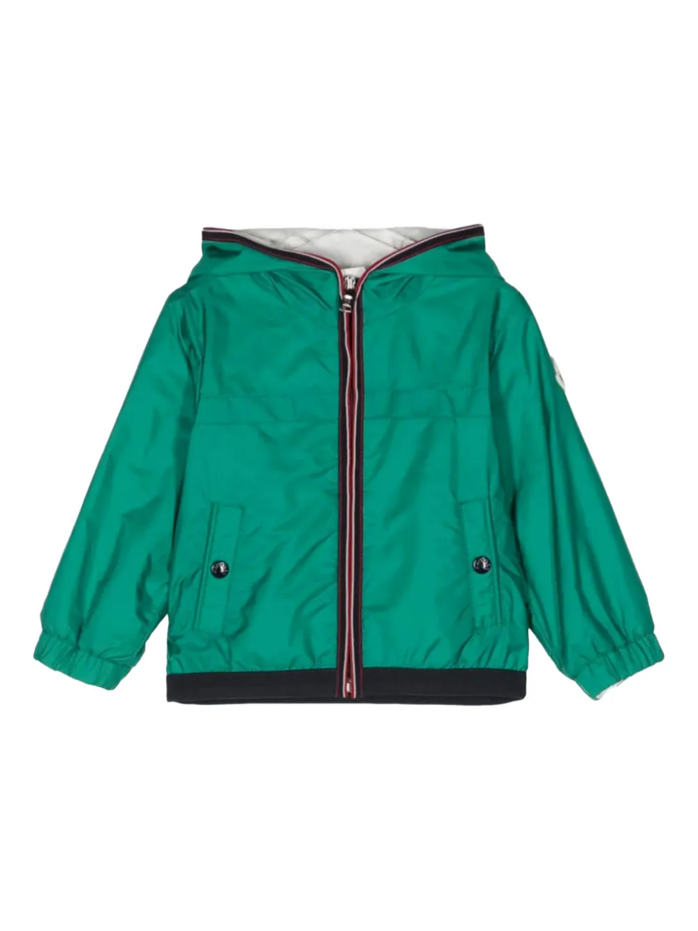 Moncler Enfant Anton jack met logopatch en capuchon Groen