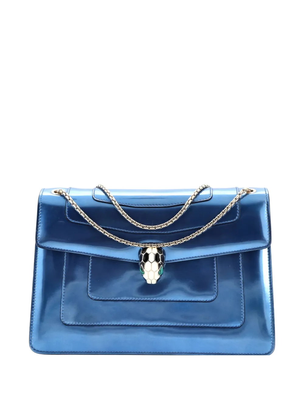 Bvlgari Pre-Owned Serpenti Forever Patent Medium shoulder bag - ブルー