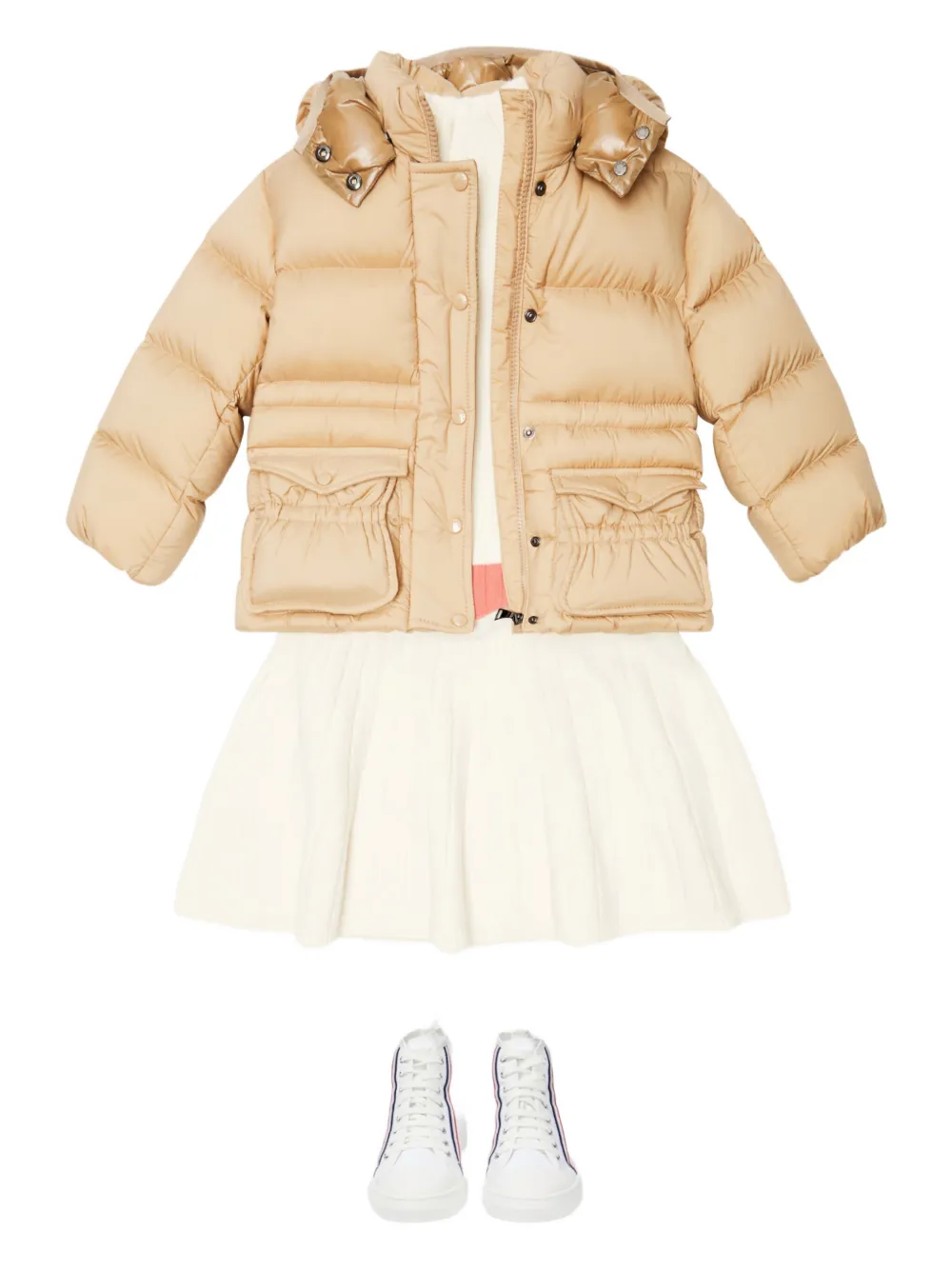 Moncler Enfant doudoune à capuche | tons neutres | Image 1