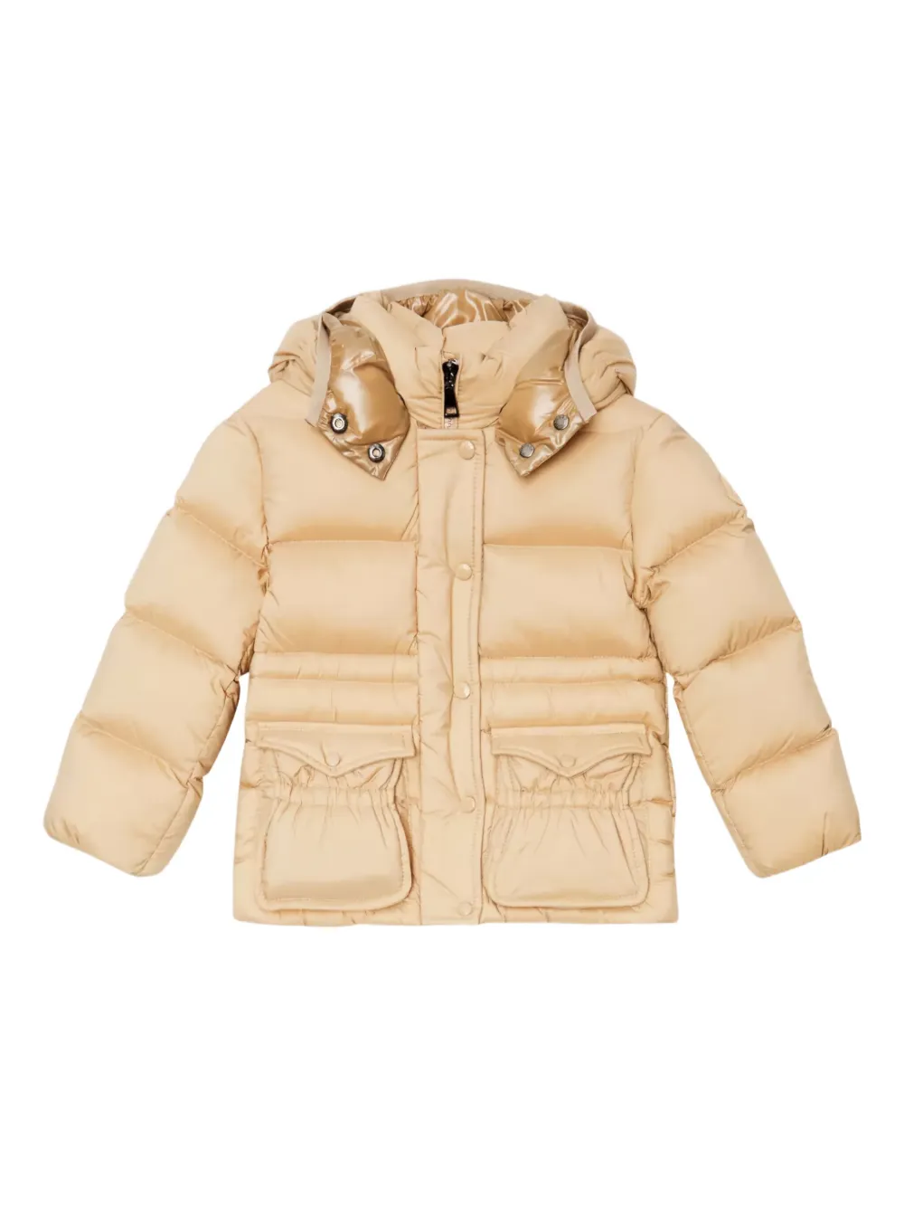 Moncler Enfant quilted hooded coat - Beige