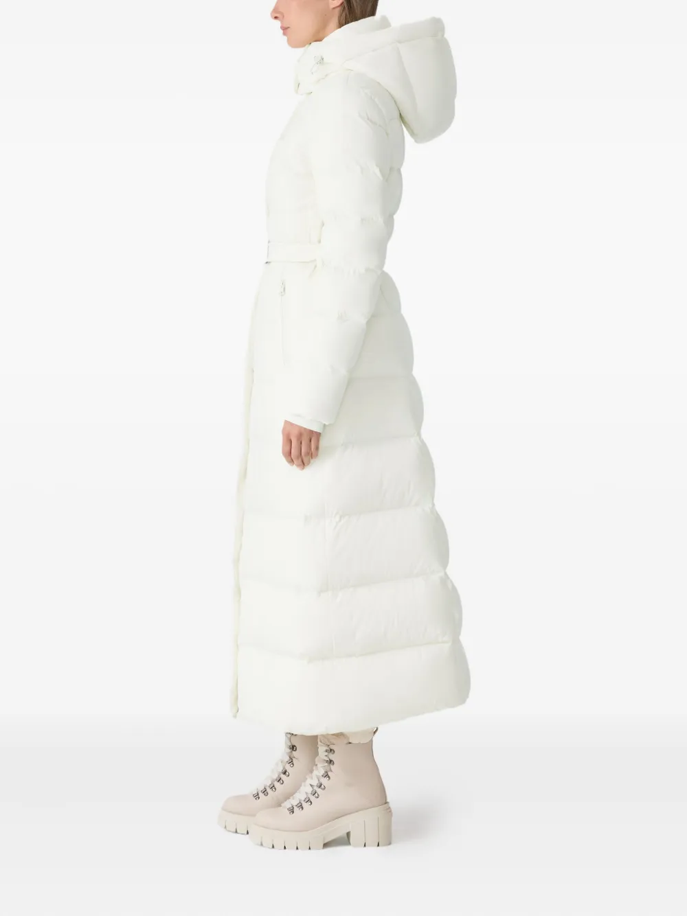 Mackage Calina-city Hooded Belted Coat In Neutral