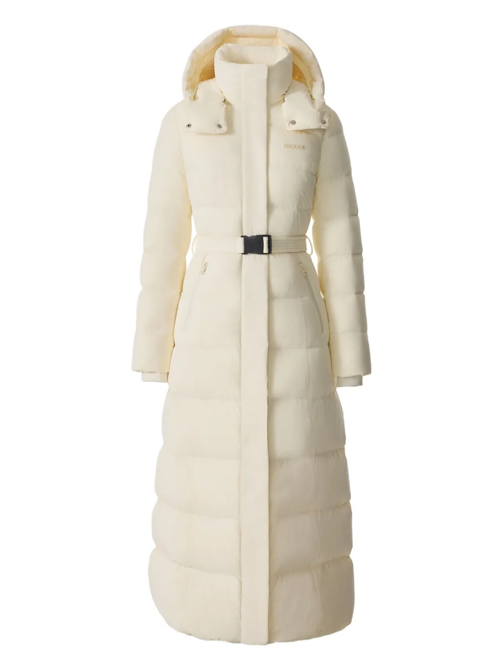 Mackage Calina-city Hooded Belted Coat In Neutral
