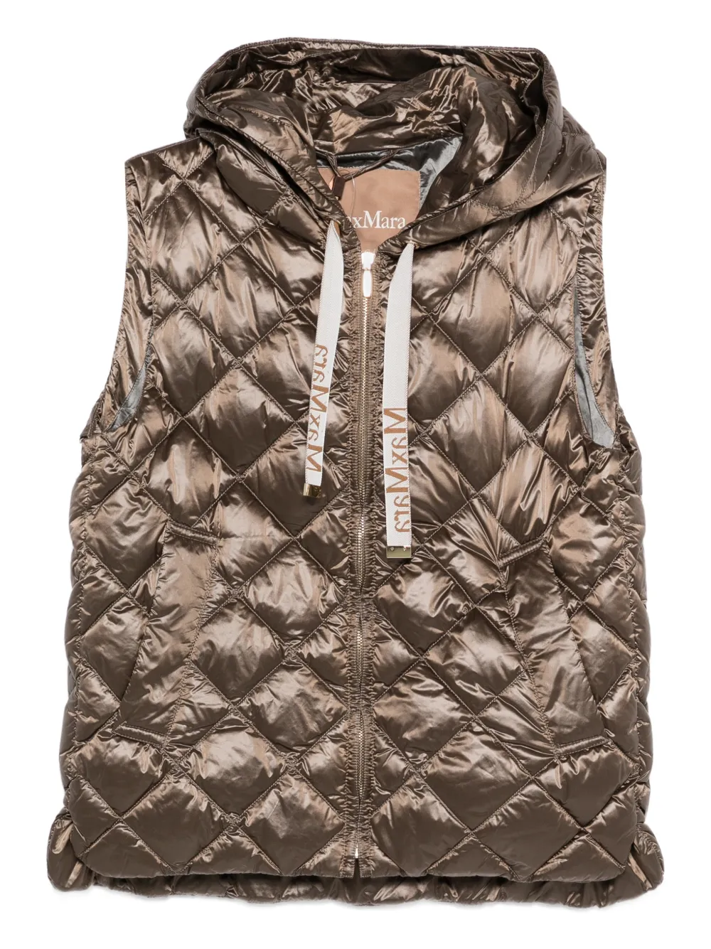 Max Mara hooded quilted gilet | Brown | Image 1