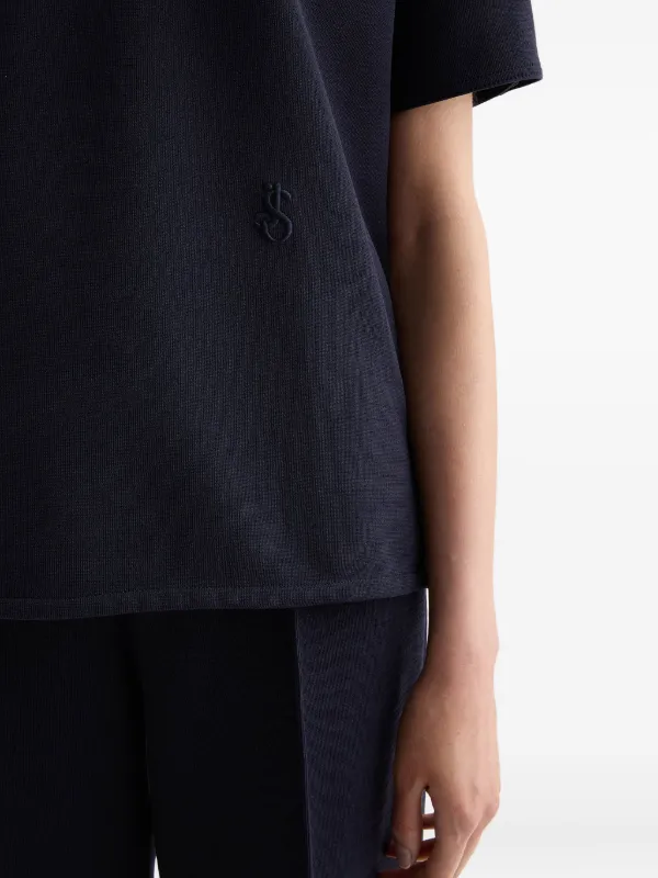 Jil Sander Cotton Blend Polo t-shirt | Blue | FARFETCH JO