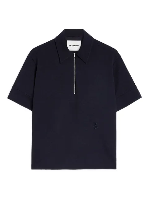 Jil Sander embroidered-logo zip polo shirt
