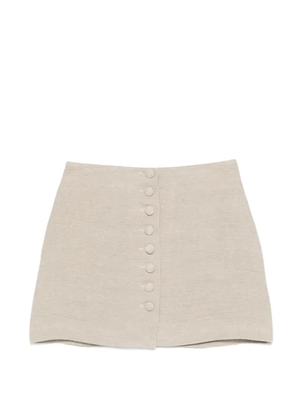 Liberowe Raw Linen Maha Mini Skirt in Neutrals
