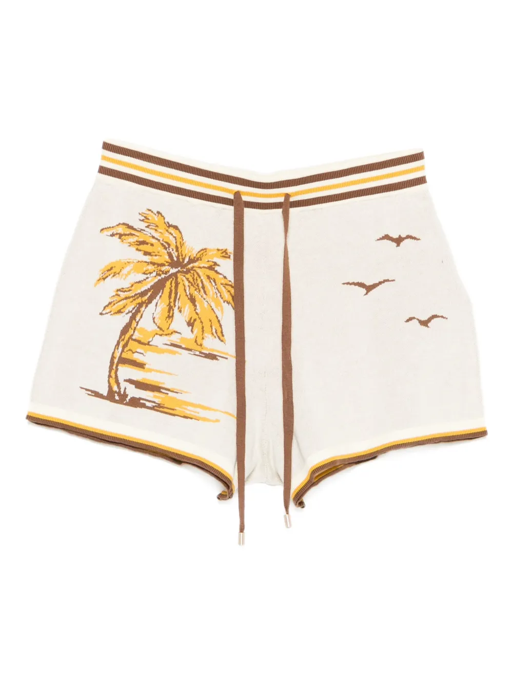 Zimmermann Daylight Palm-tree Jacquard Shorts In Neutral