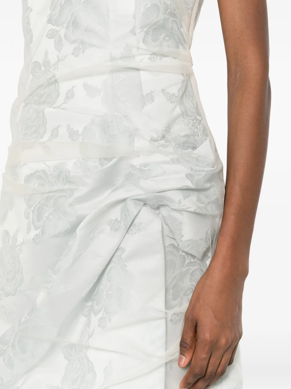 Simone Rocha Gelaagde gesmockte midi-jurk Blauw