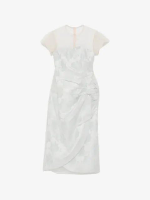 Simone Rocha Gelaagde gesmockte midi-jurk