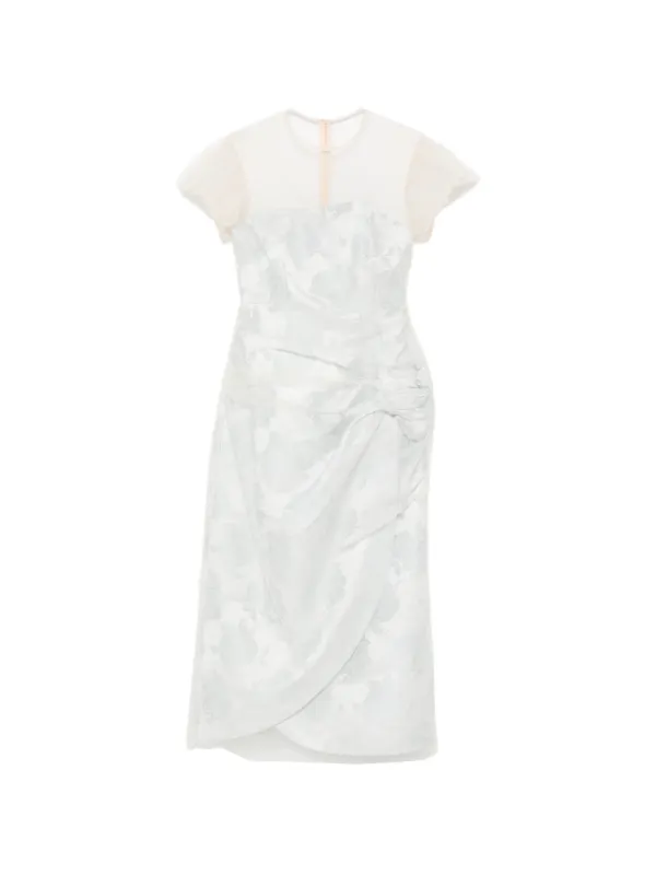 Simone Rocha Layered Gathered Midi Dress in Blue