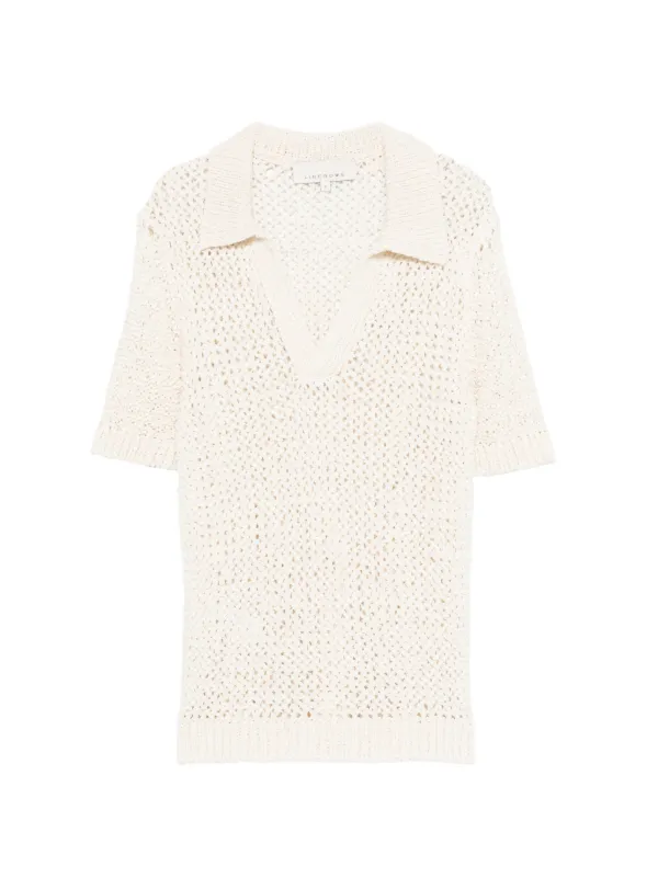 Liberowe V-neck Knitted Top in Neutrals