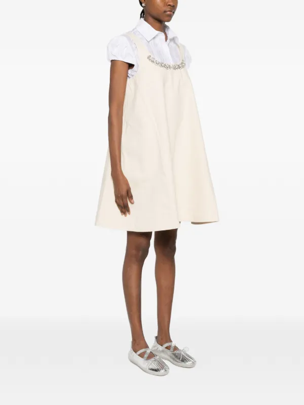Simone Rocha Embellished A-line Mini Dress | Neutrals | FARFETCH ID Simone Rocha Embellished A-line Mini Dress | Neutrals | FARFETCH ID