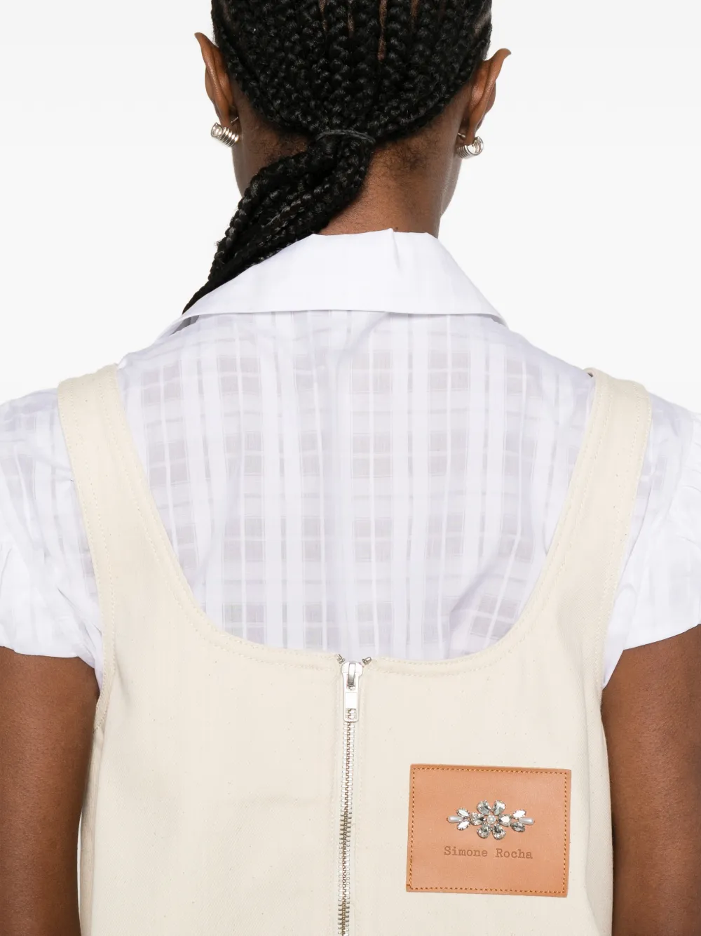 Simone Rocha Verfraaide mini-jurk met A-lijn Beige