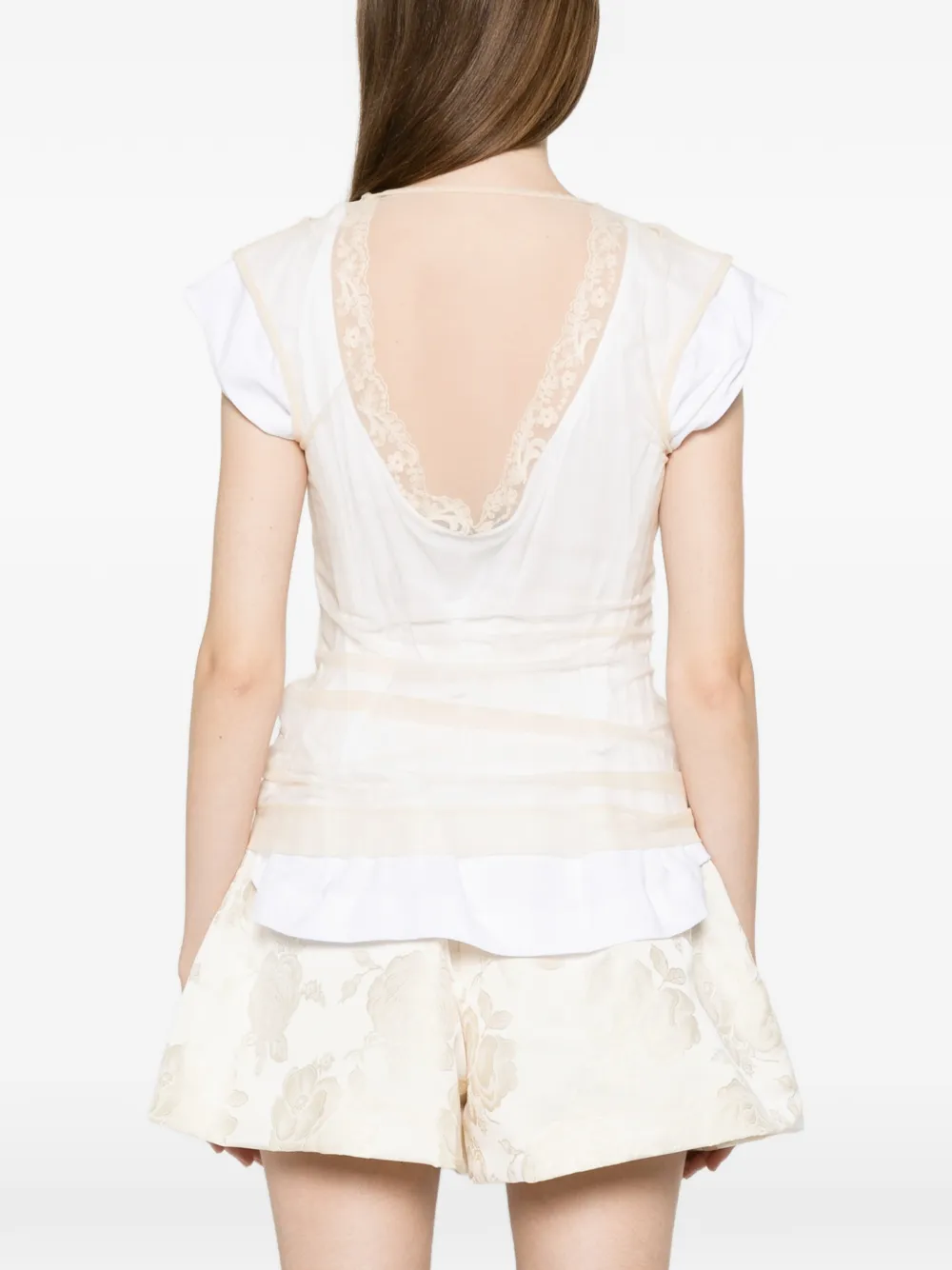 Simone Rocha T-shirt met kant Wit