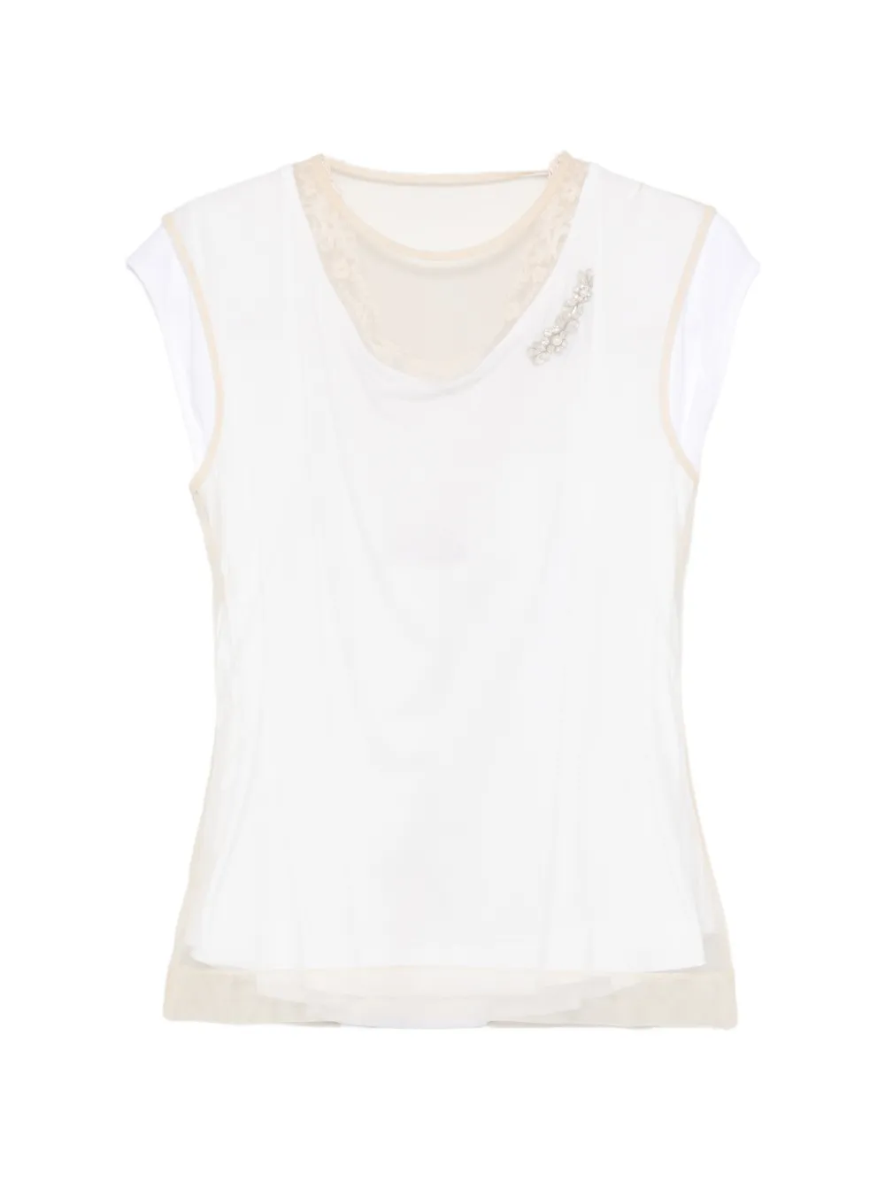 Simone Rocha layered lace-trim T-shirt - Bianco