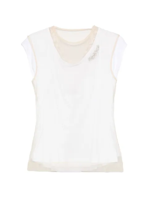 Simone Rocha layered lace-trim T-shirt